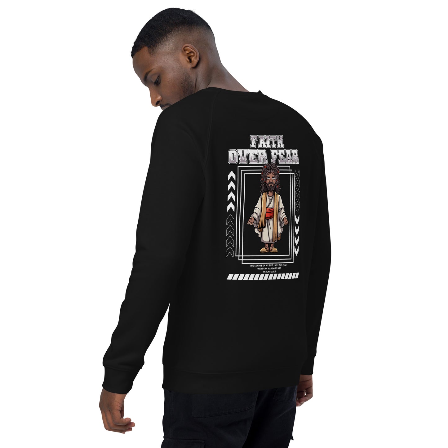 Adub Nati Faith over Fear Unisex organic raglan sweatshirt