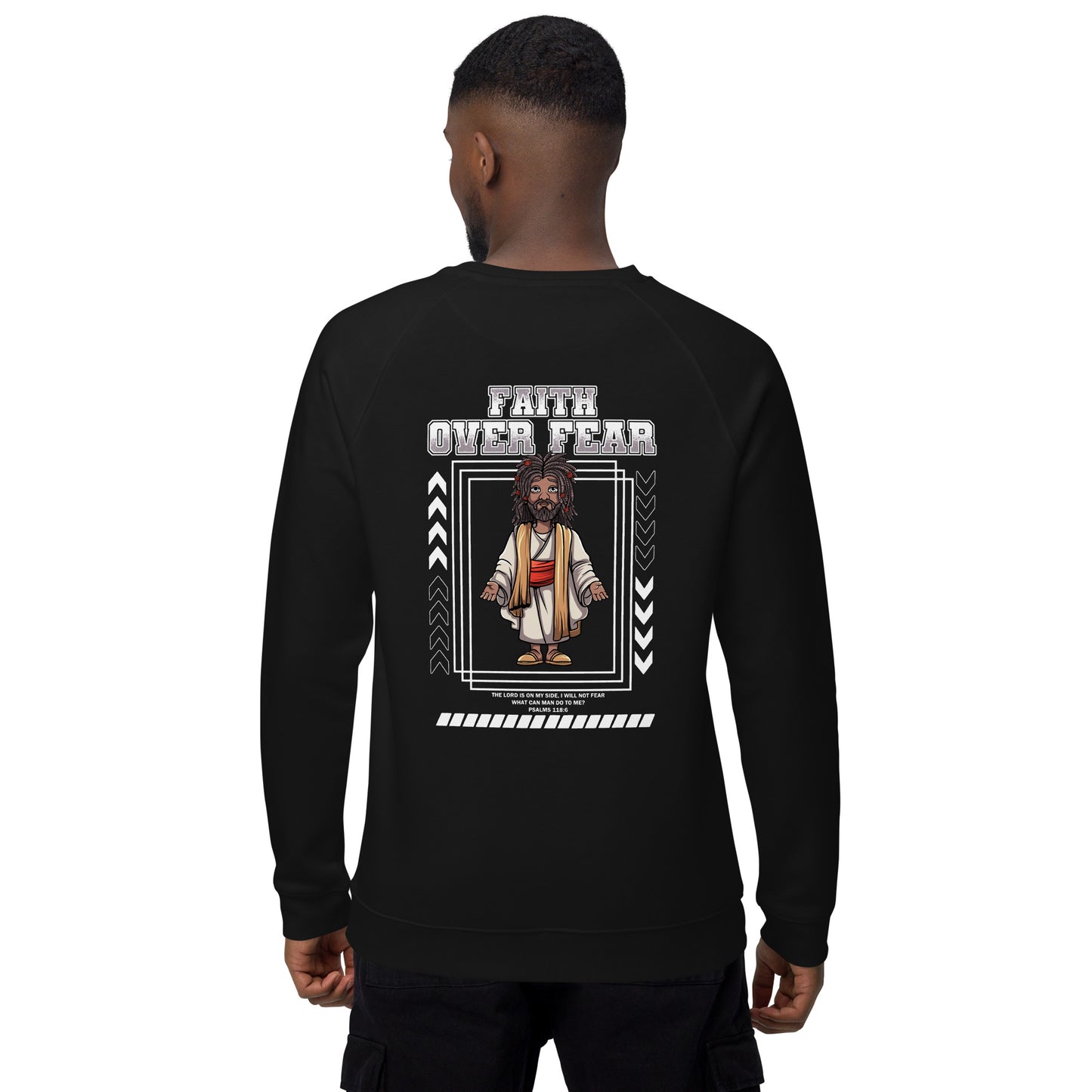 Adub Nati Faith over Fear Unisex organic raglan sweatshirt