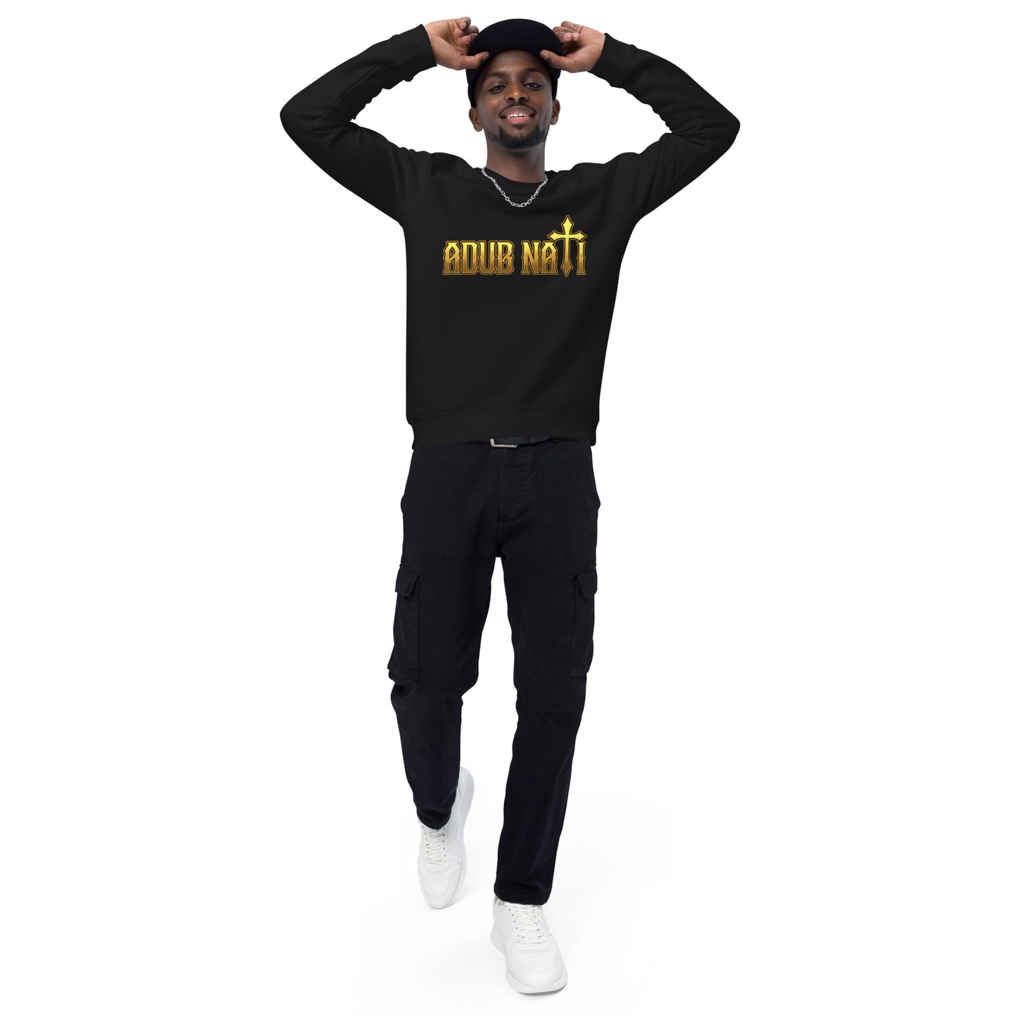 Adub Nati Faith over Fear Unisex organic raglan sweatshirt