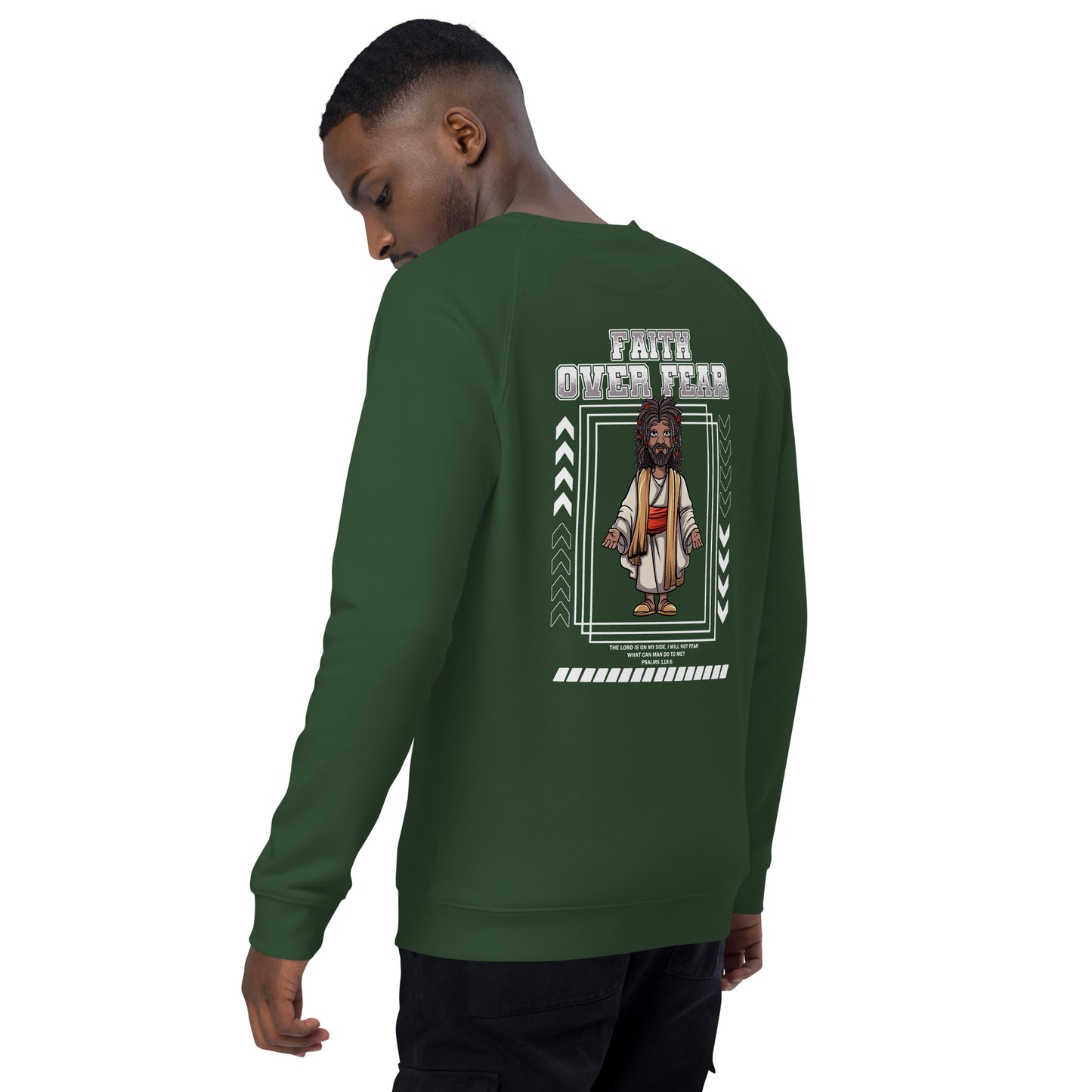 Adub Nati Faith over Fear Unisex organic raglan sweatshirt