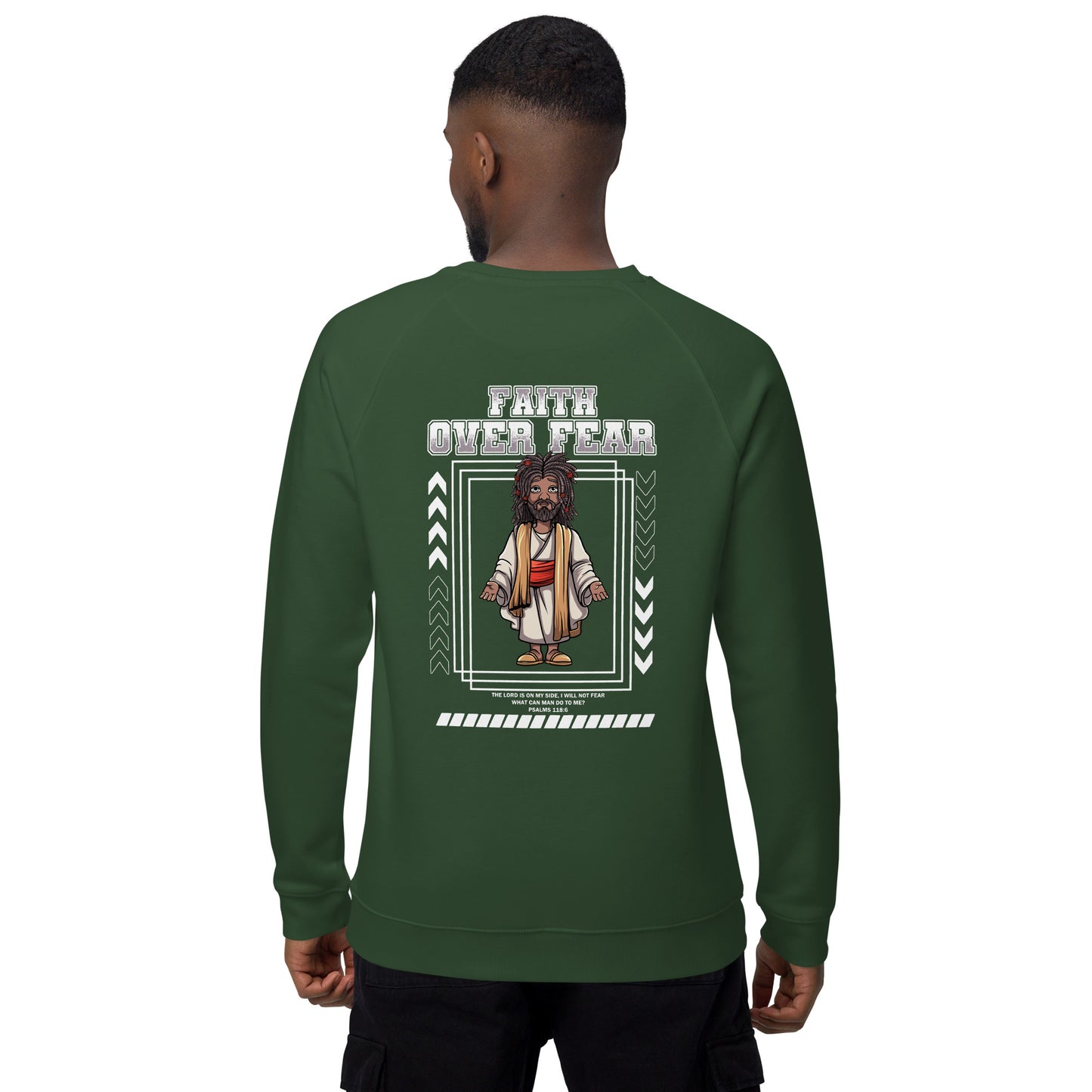 Adub Nati Faith over Fear Unisex organic raglan sweatshirt