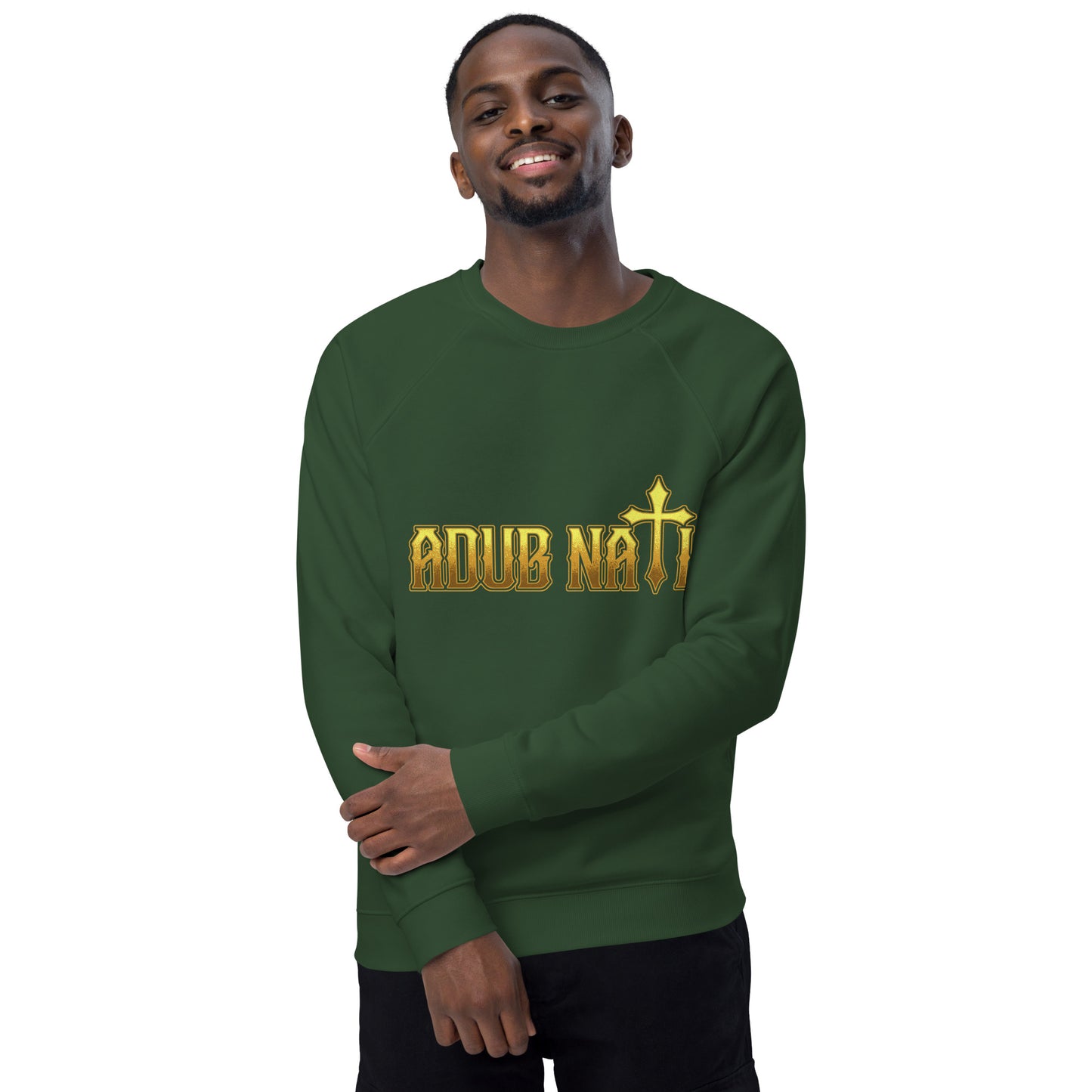 Adub Nati Faith over Fear Unisex organic raglan sweatshirt
