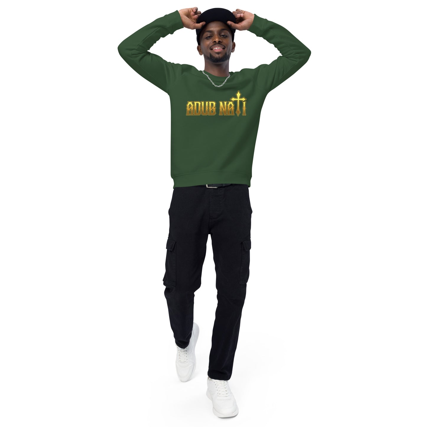 Adub Nati Faith over Fear Unisex organic raglan sweatshirt