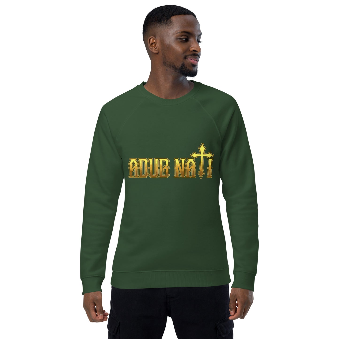 Adub Nati Faith over Fear Unisex organic raglan sweatshirt