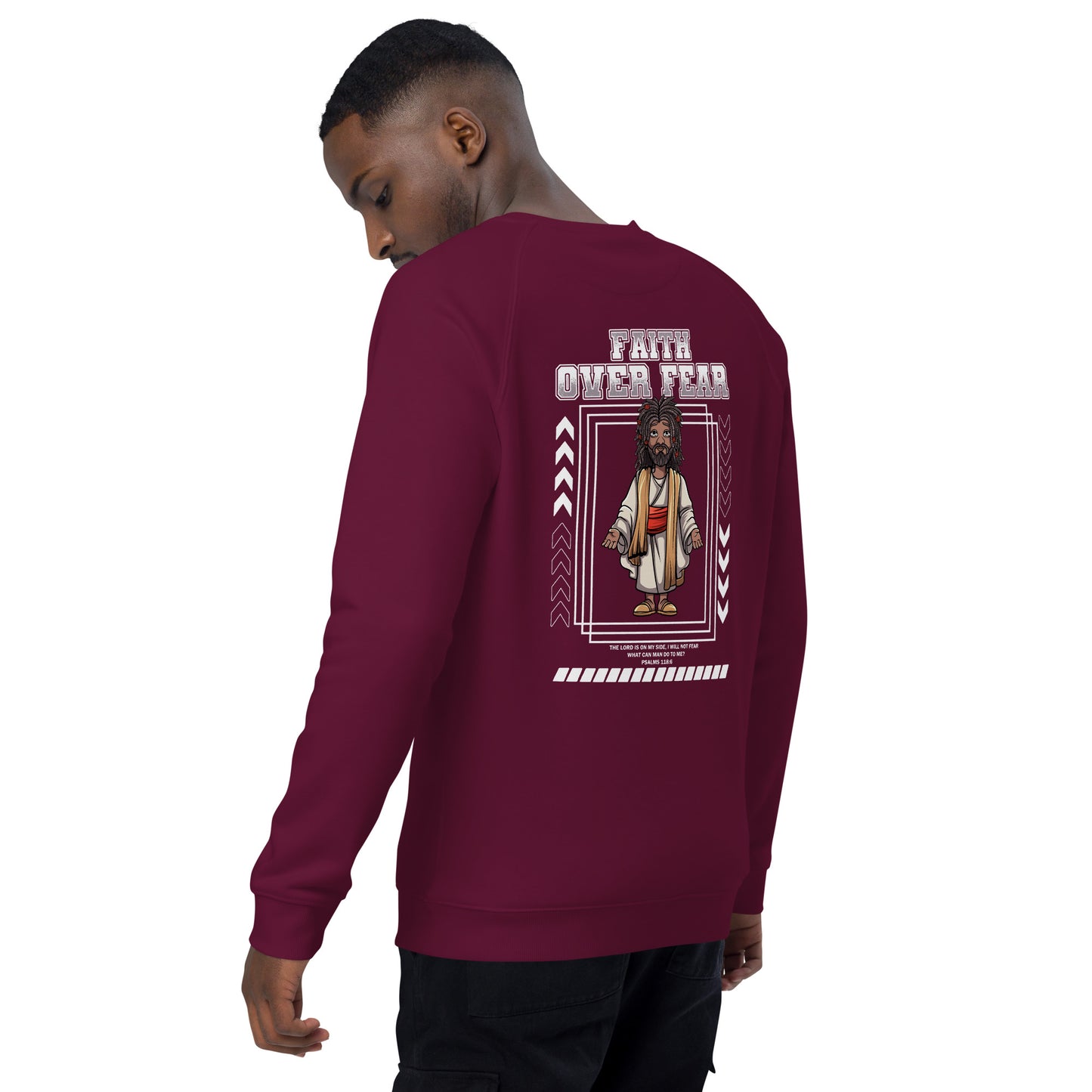 Adub Nati Faith over Fear Unisex organic raglan sweatshirt