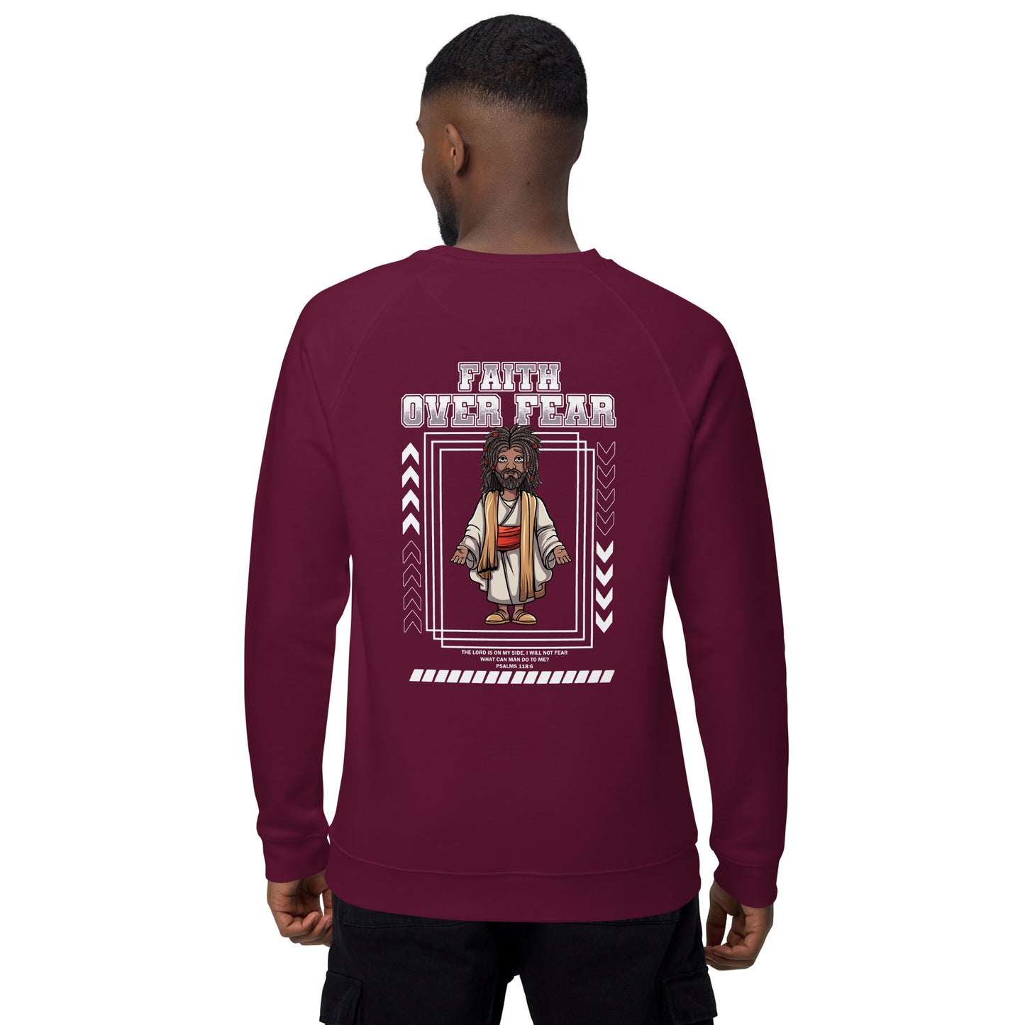 Adub Nati Faith over Fear Unisex organic raglan sweatshirt