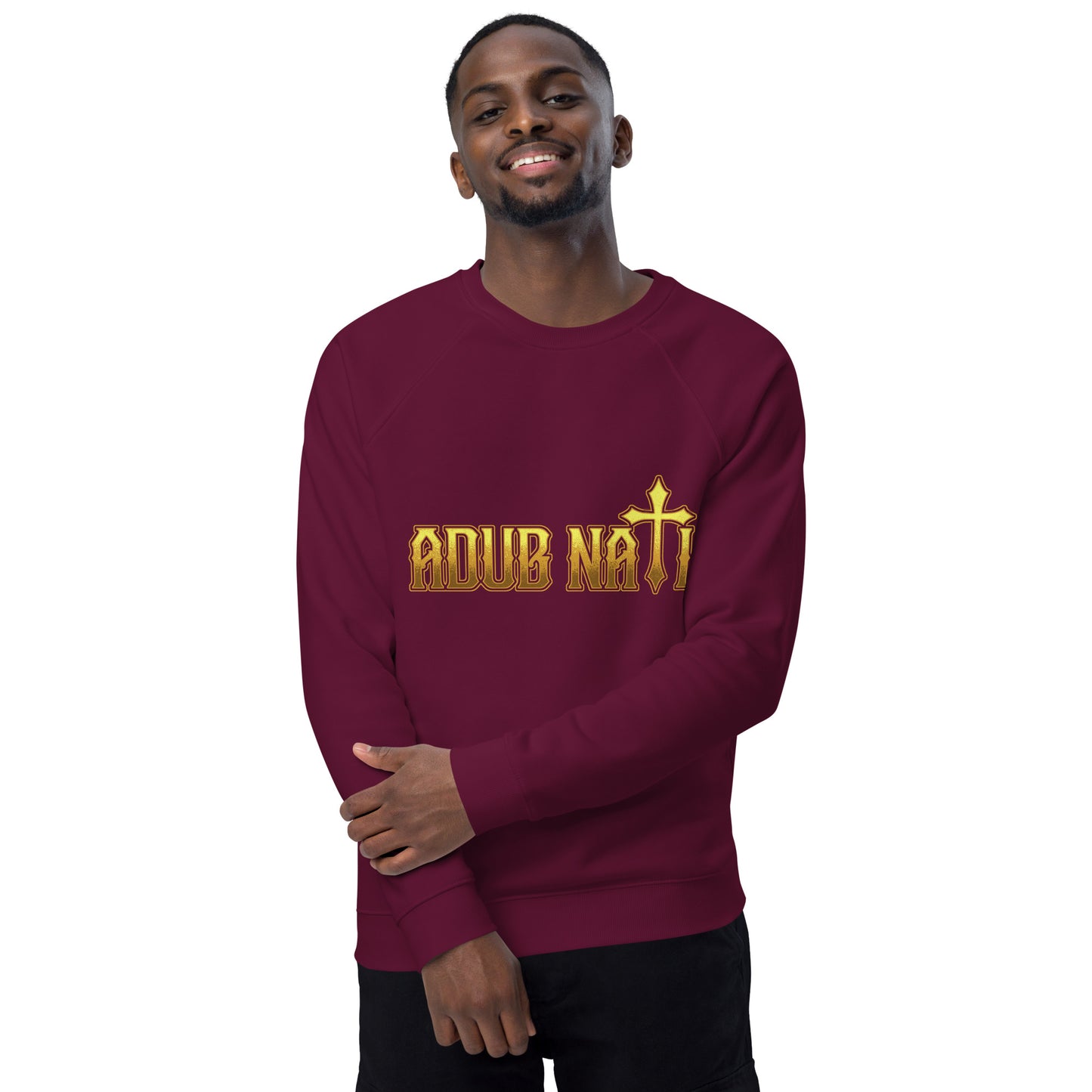 Adub Nati Faith over Fear Unisex organic raglan sweatshirt