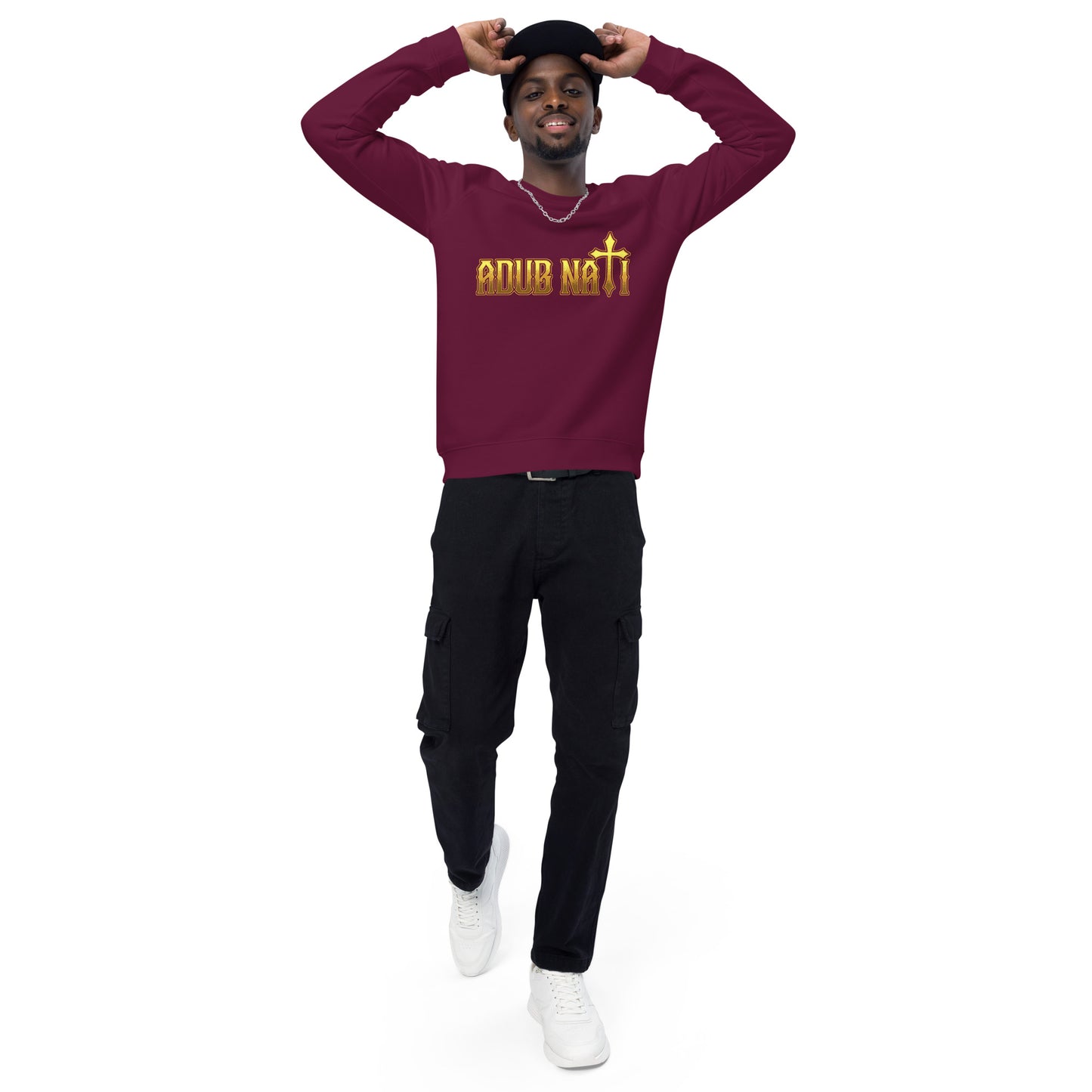 Adub Nati Faith over Fear Unisex organic raglan sweatshirt
