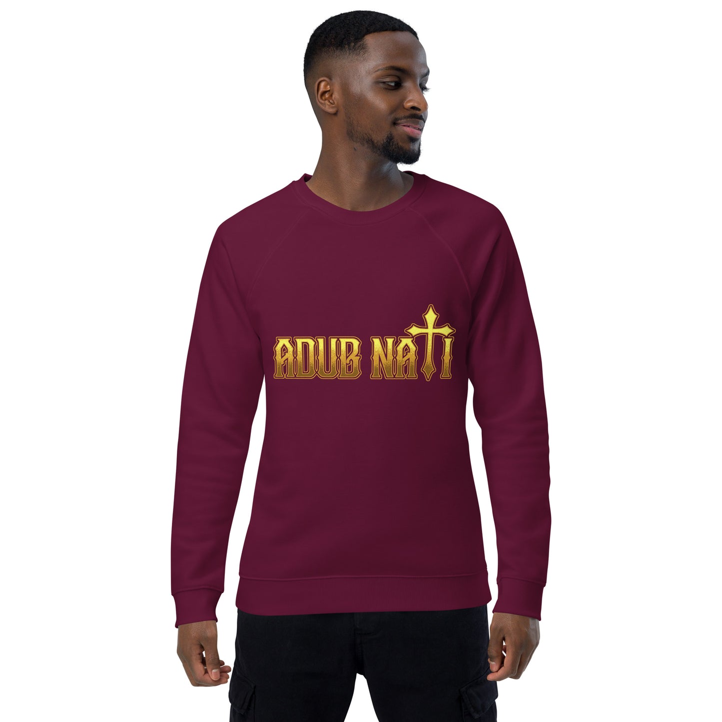 Adub Nati Faith over Fear Unisex organic raglan sweatshirt