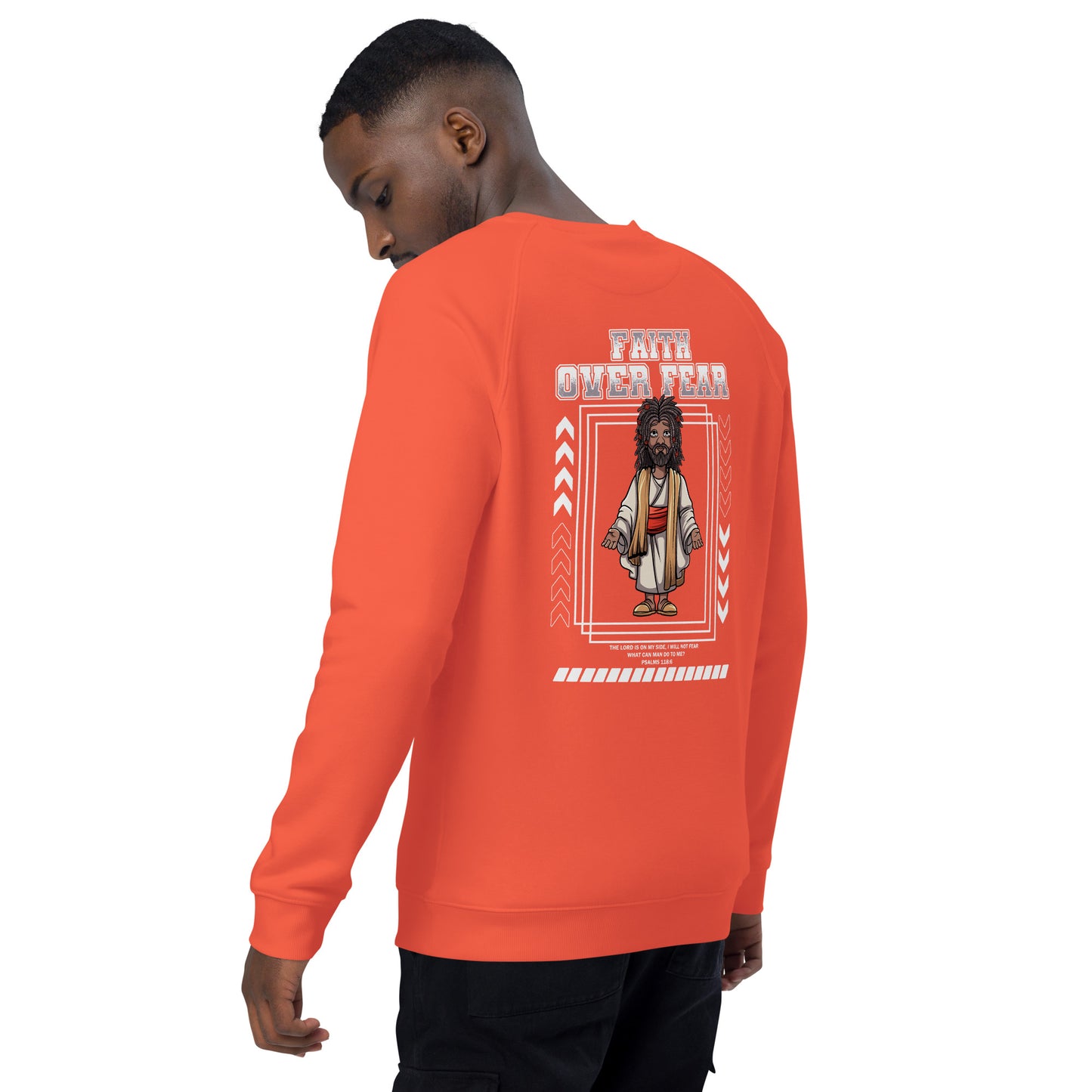 Adub Nati Faith over Fear Unisex organic raglan sweatshirt