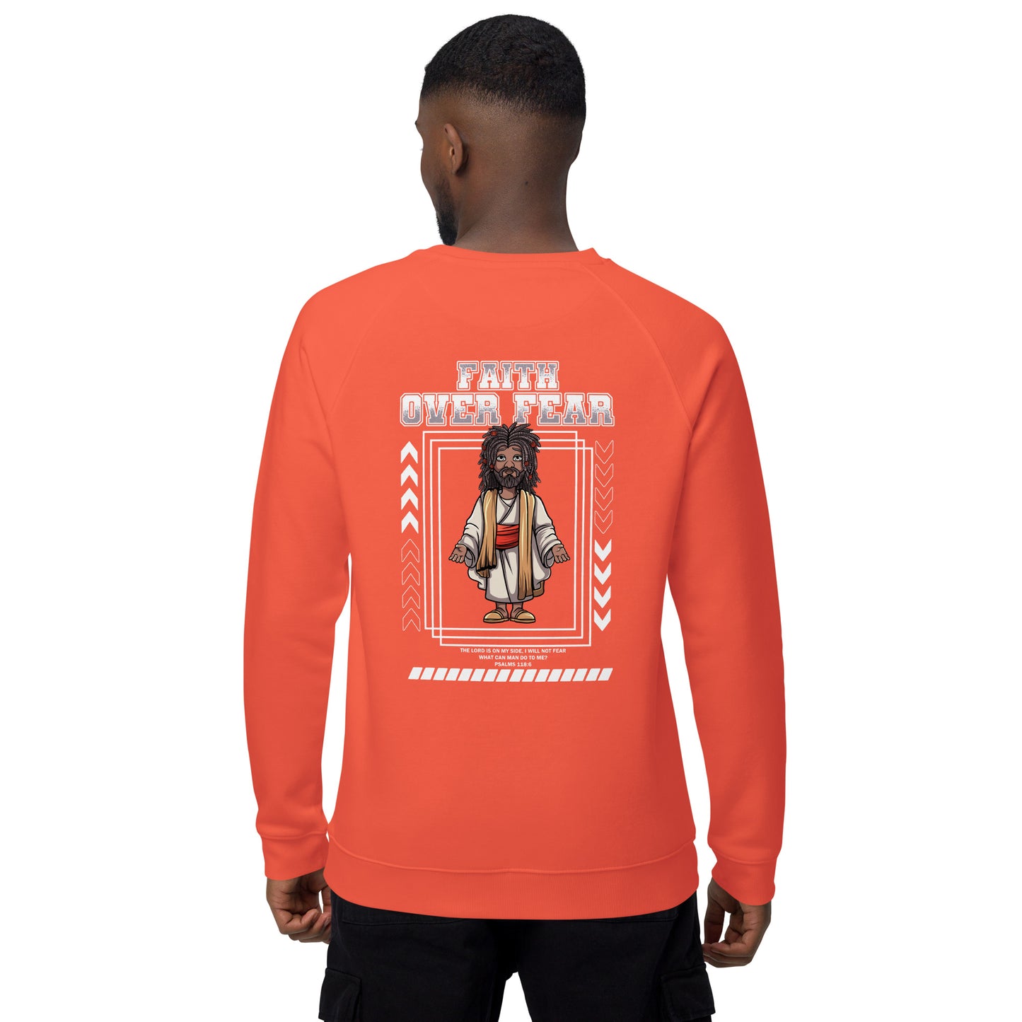 Adub Nati Faith over Fear Unisex organic raglan sweatshirt