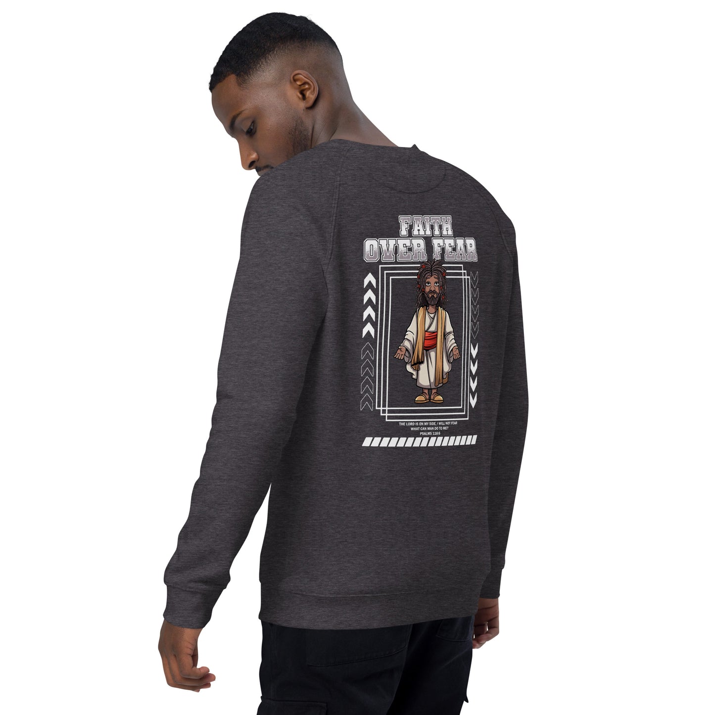 Adub Nati Faith over Fear Unisex organic raglan sweatshirt