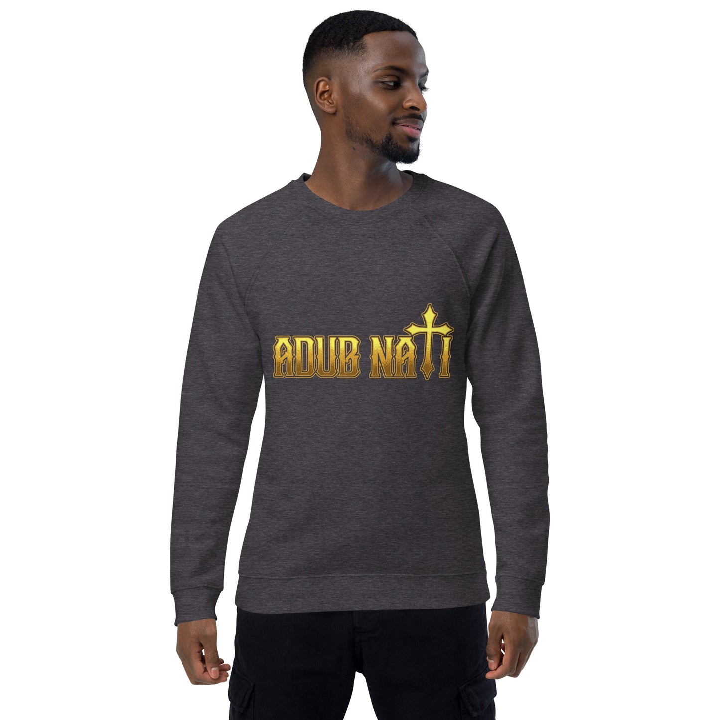 Adub Nati Faith over Fear Unisex organic raglan sweatshirt