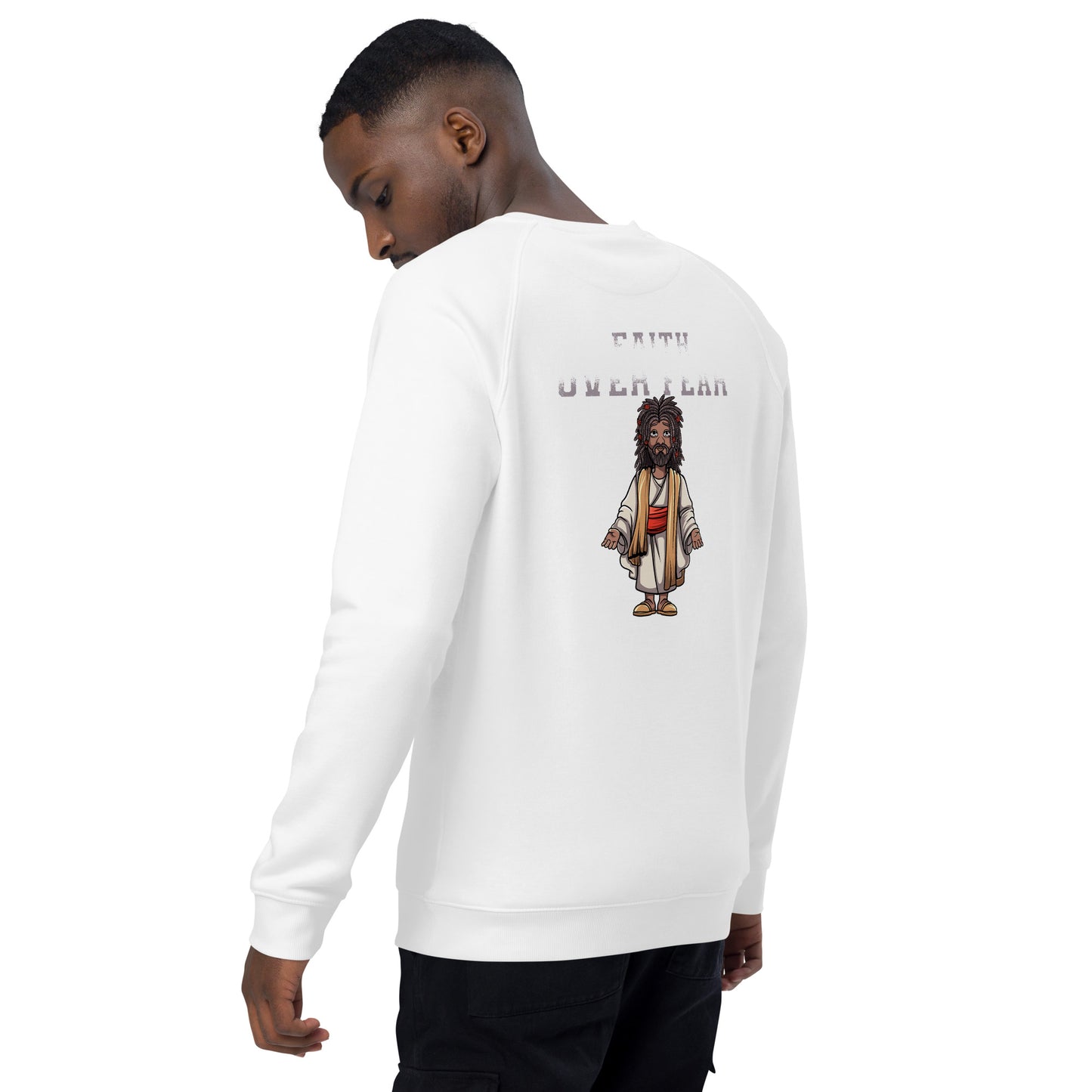 Adub Nati Faith over Fear Unisex organic raglan sweatshirt