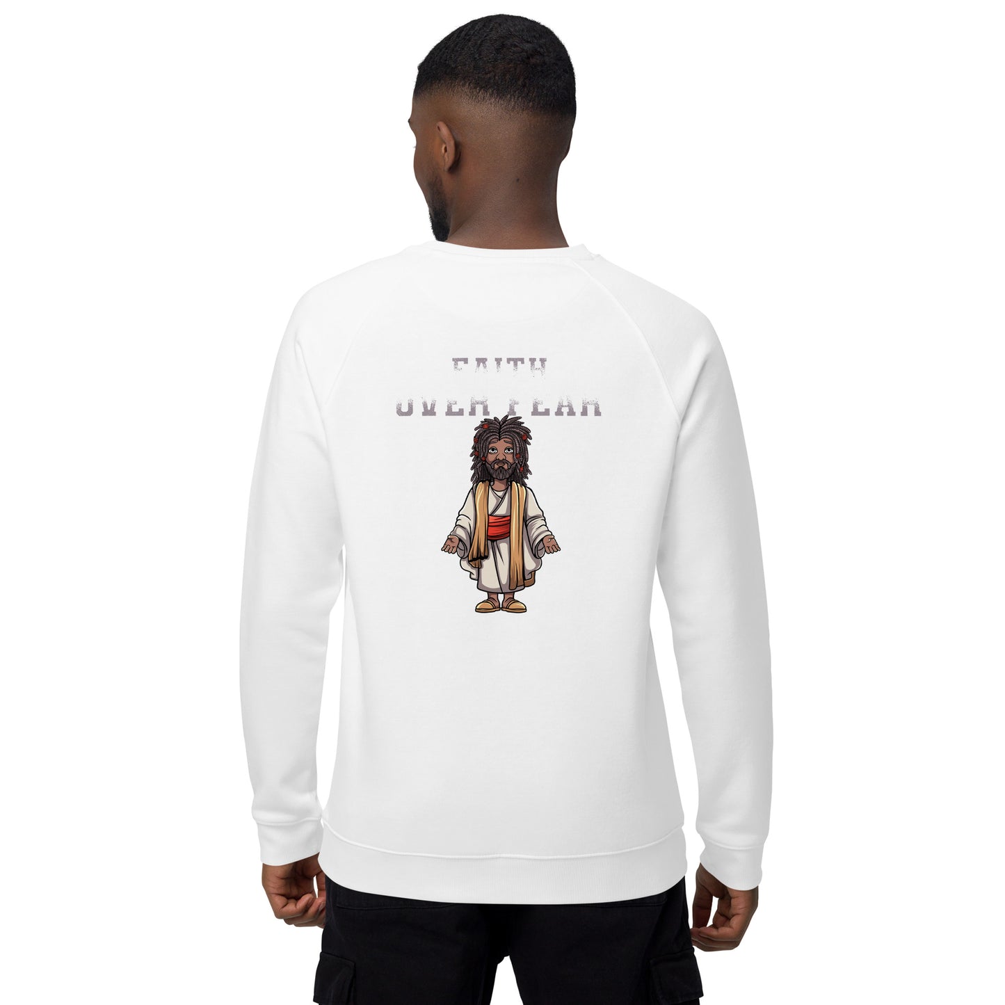 Adub Nati Faith over Fear Unisex organic raglan sweatshirt
