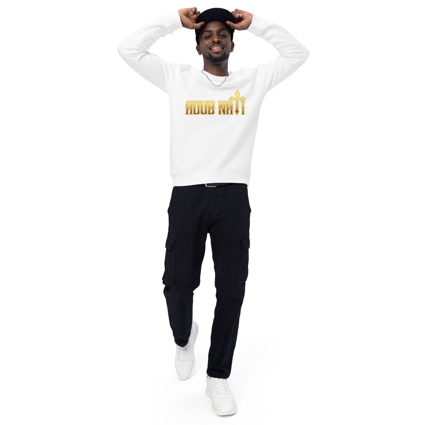 Adub Nati Faith over Fear Unisex organic raglan sweatshirt